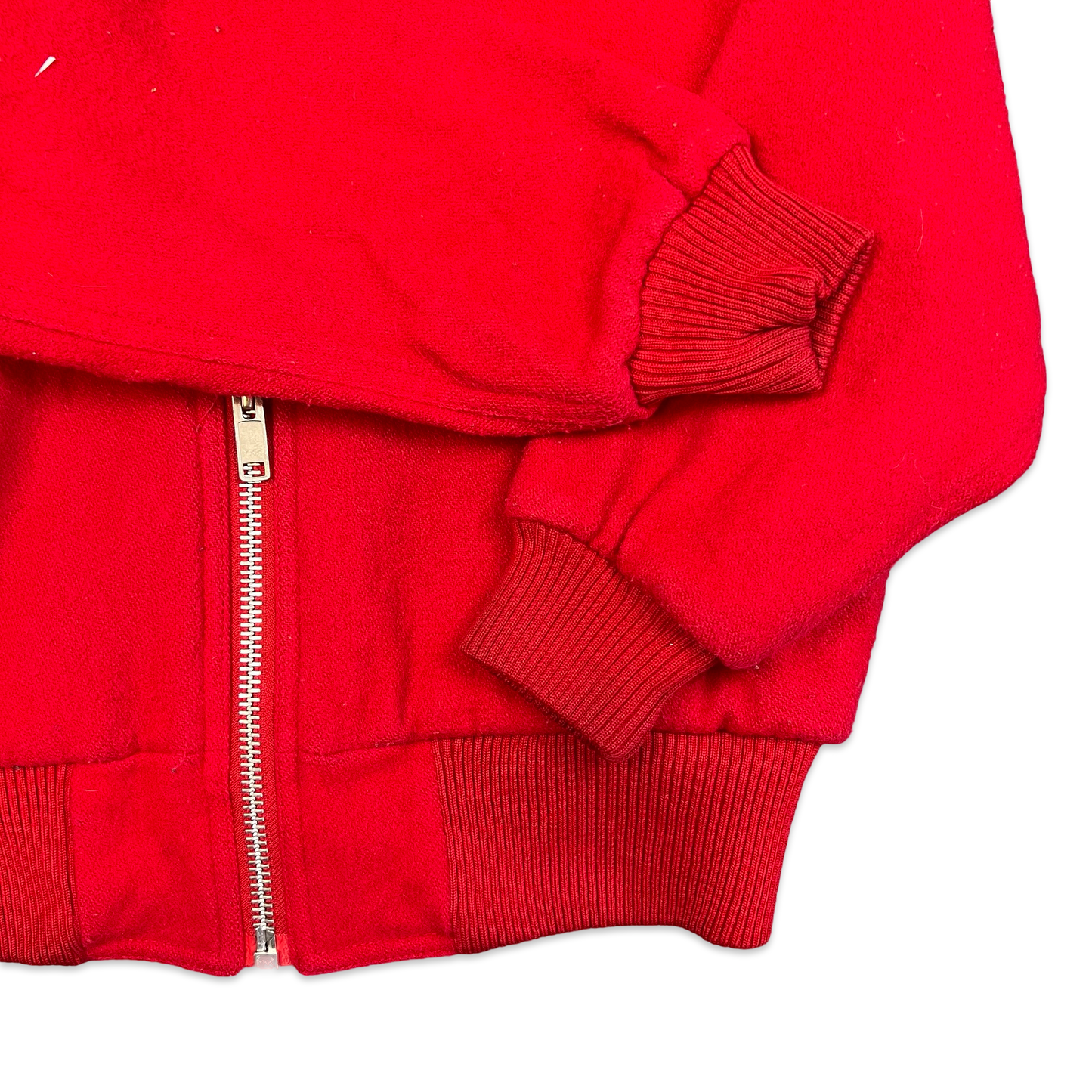 Vintage I. N. Express by Nobuo Ikeda Red Wool Varsity Bomber Jacket M