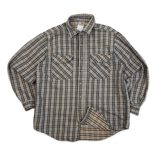 Carhartt Heavyweight Plaid Checked Flannel Shirt L