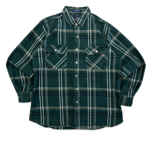 Vintage 90s Dickies Green Plaid Flannel Shirt L