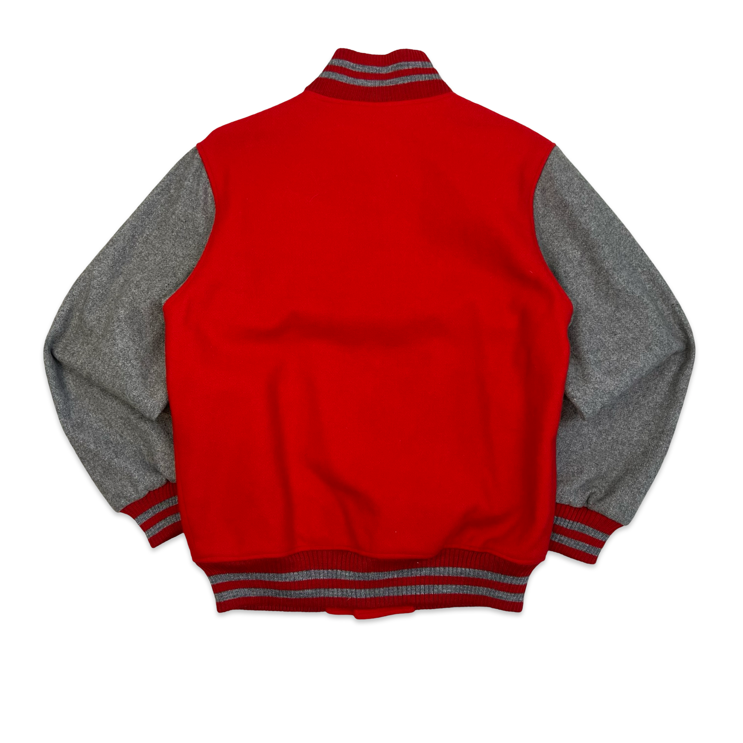 Vintage 80s Red & Grey Wool Varsity Jacket S