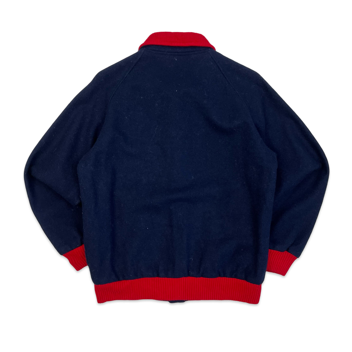 Vintage Navy Red Collared Wool Varsity Jacket S