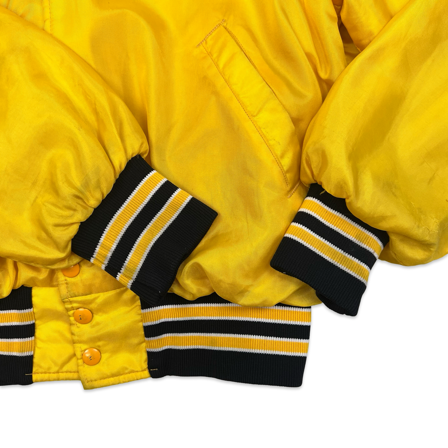 Vintage 80s Yellow "Northern Baseball" Spell Out Nylon Varsity Jacket M