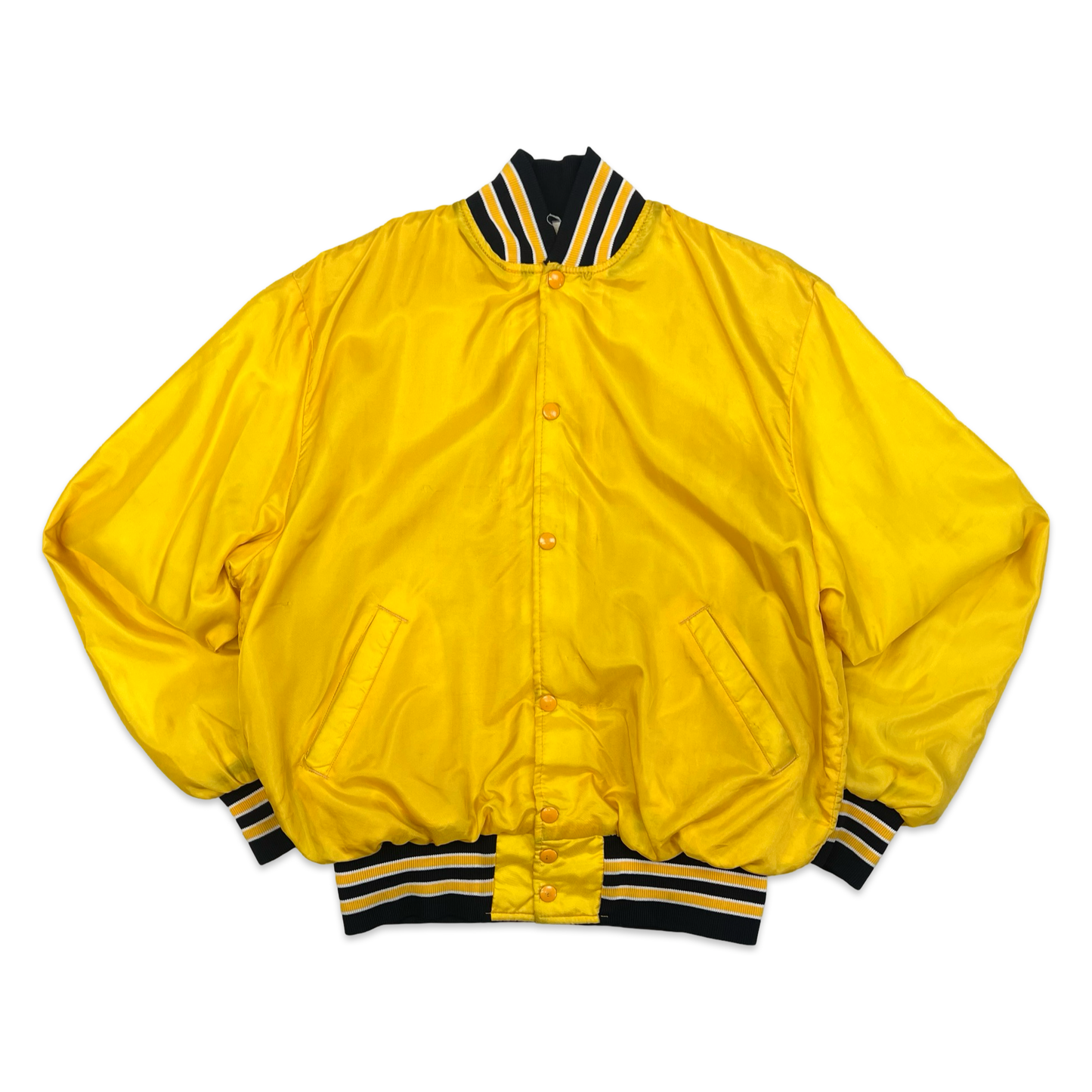 Vintage 80s Yellow "Northern Baseball" Spell Out Nylon Varsity Jacket M