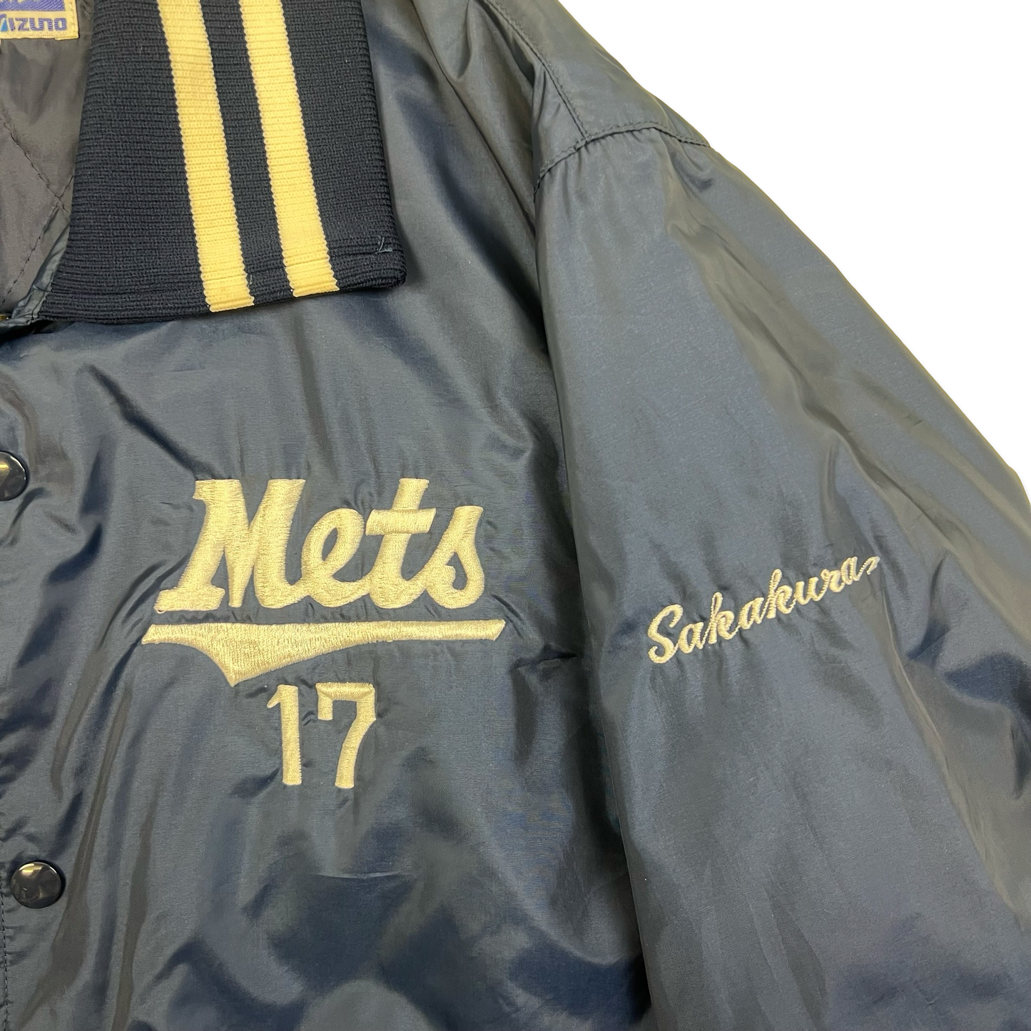 Vintage Mizuno New York Mets Baseball Team Navy Nylon Varsity Jacket M