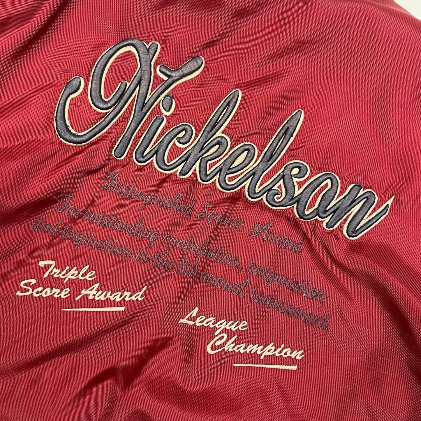 Vintage Nickelson Union Made Red Insulated Varsity Windbreaker Jacket XL