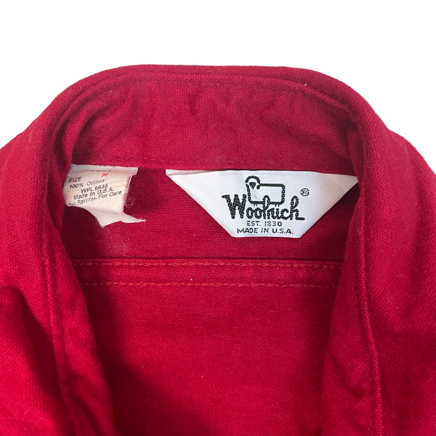 Vintage 70s Woolrich Red Moleskin Flannel Hunting Shirt M