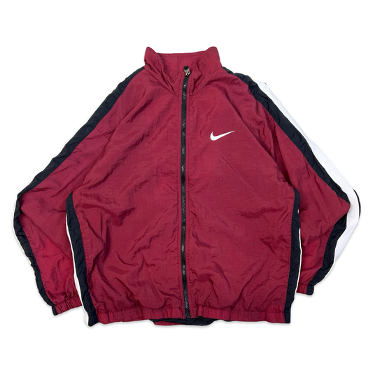 Vintage 90s Nike Burgundy Zip-up Windbreaker M