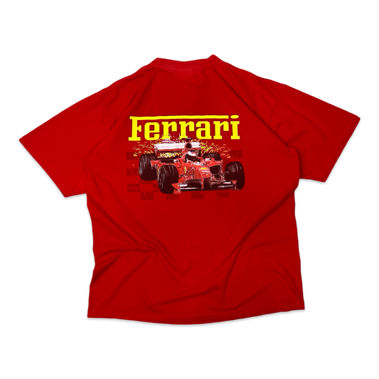 Vintage 90s Ferrari Red Racecar Graphic Tee XL