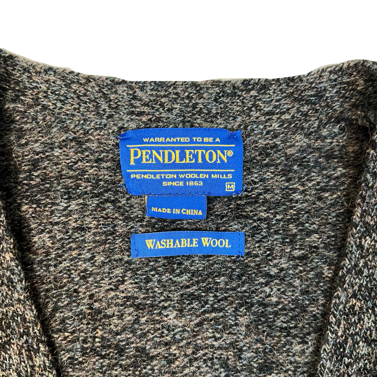 Pendleton Grey Wool Cardigan M