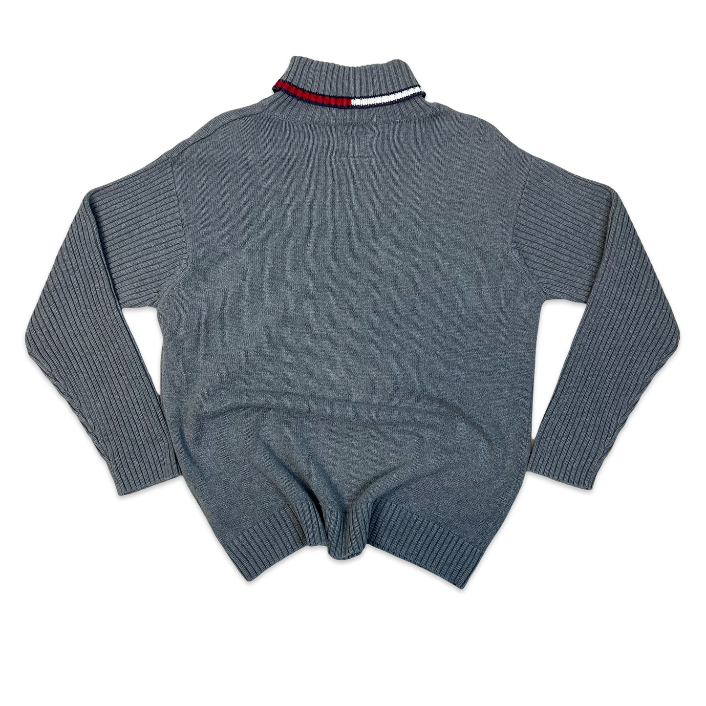 Vintage 90s Tommy Hilfiger Grey Knit Turtleneck Jumper L